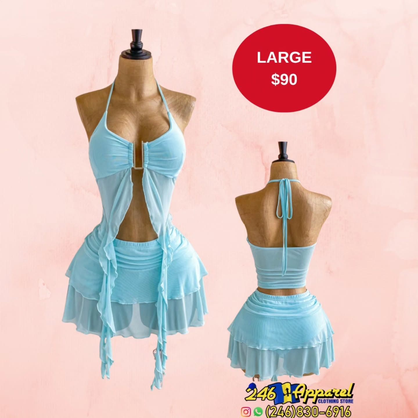 Light Blue Two-Piece Set – Large $90
