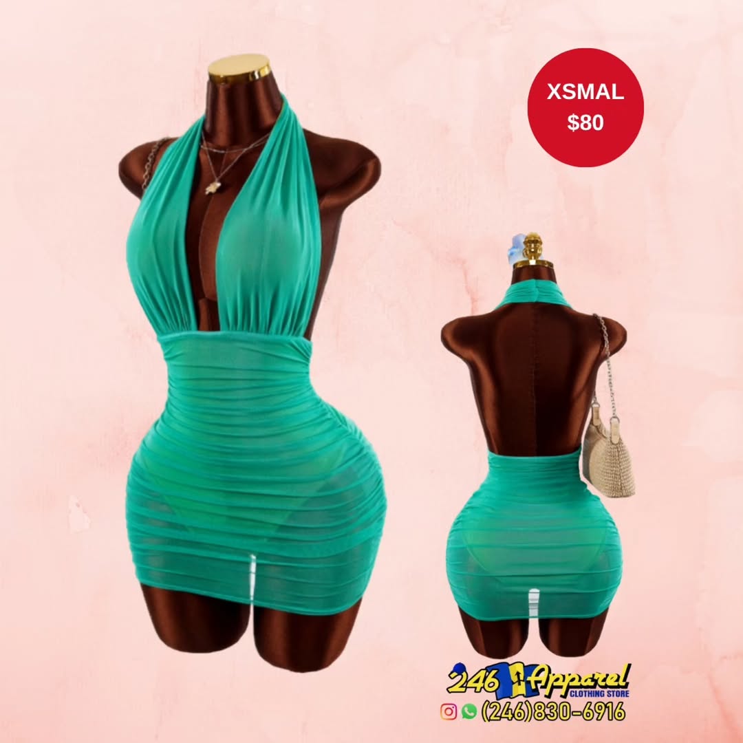 Teal Halter Mini Dress – XSmall $80