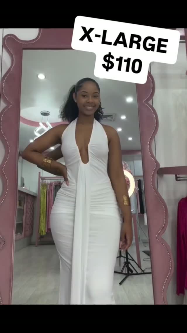 White Halter Maxi Dress – X-Large for $110