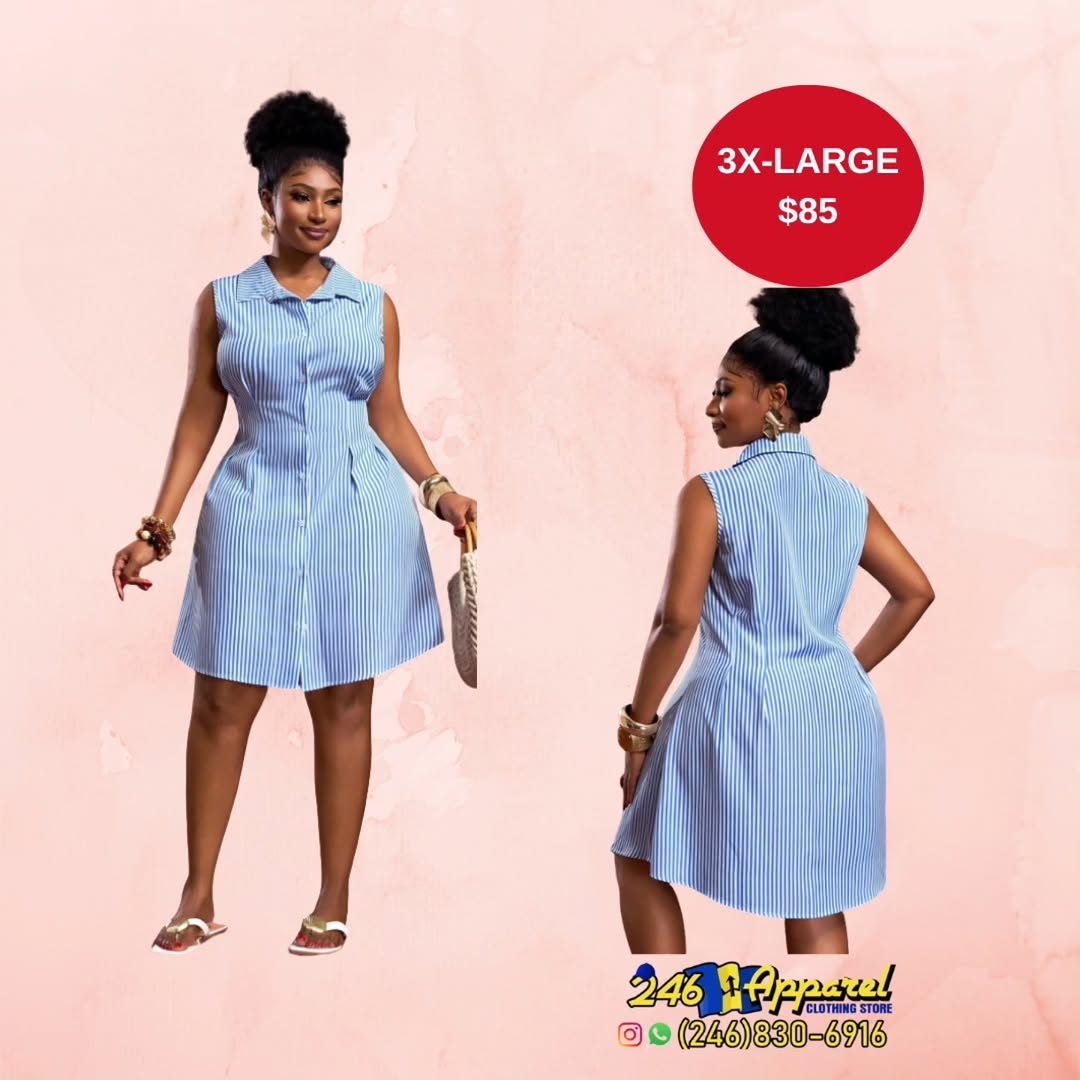 Women's Striped Shirt Dress – 3X-Large at $85