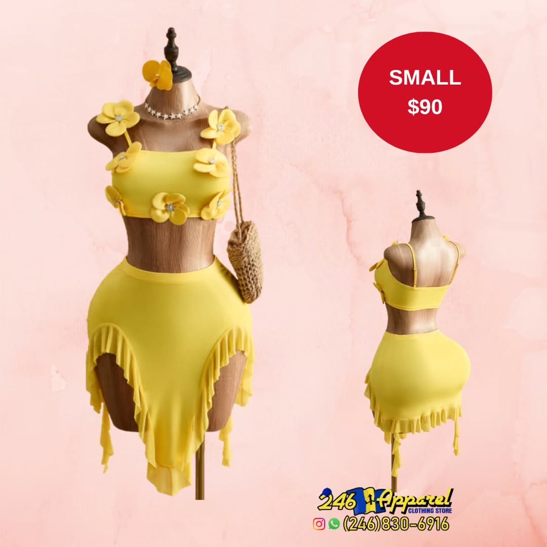 Yellow Floral Two-Piece Set – Small $90