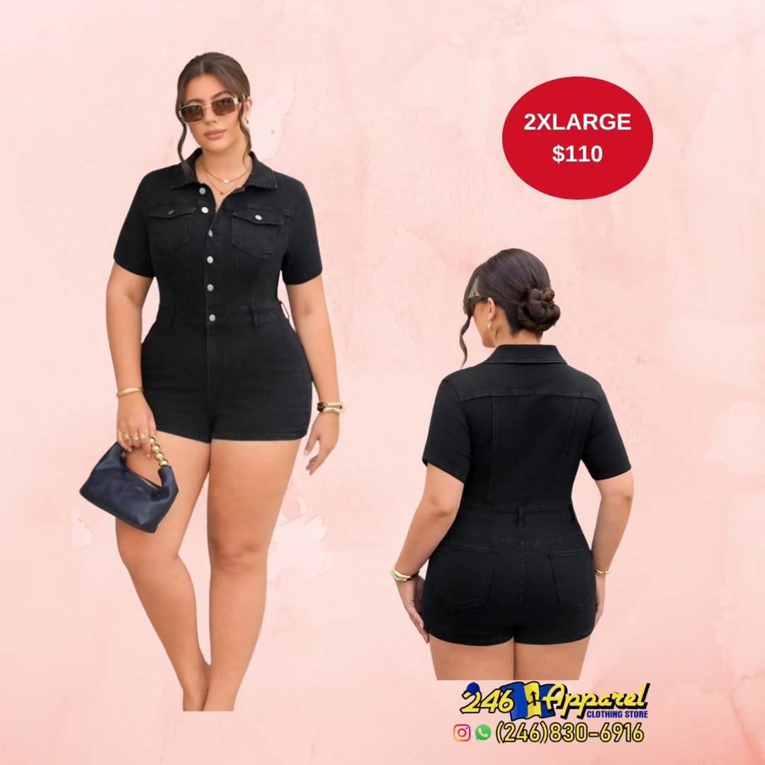 Black Denim Romper – 2XL for $110 at 246 Apparel