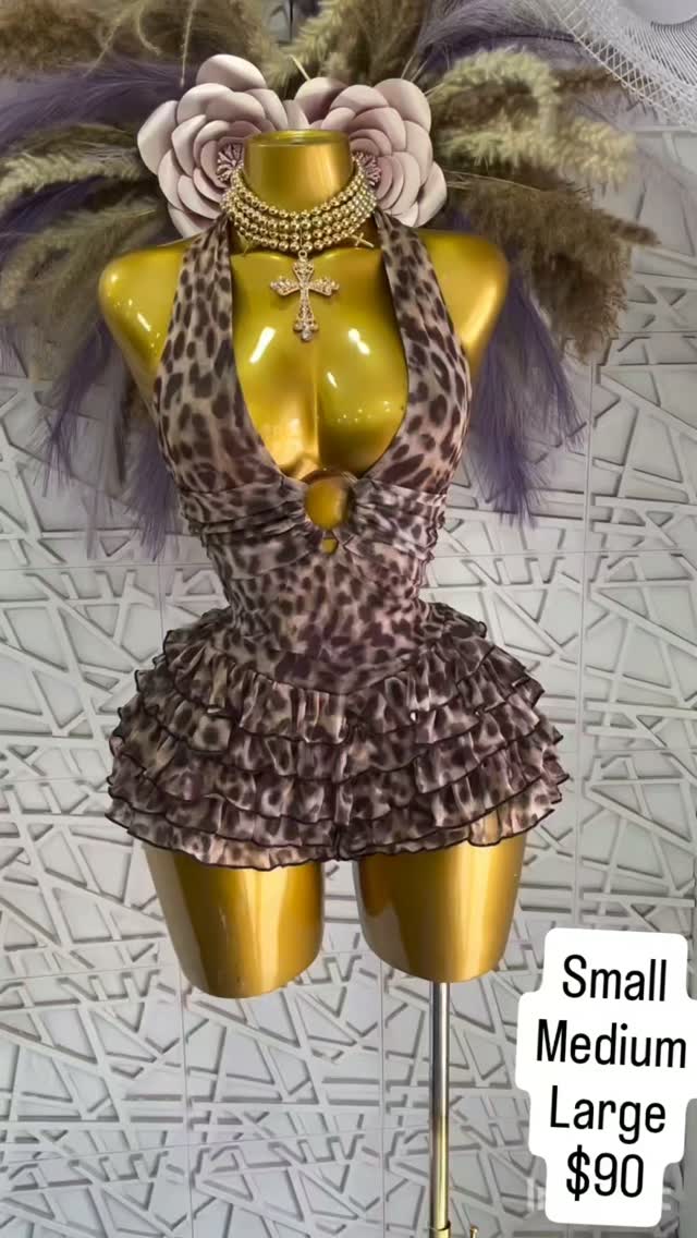 Leopard Print Halter Romper – $90 (S/M/L)