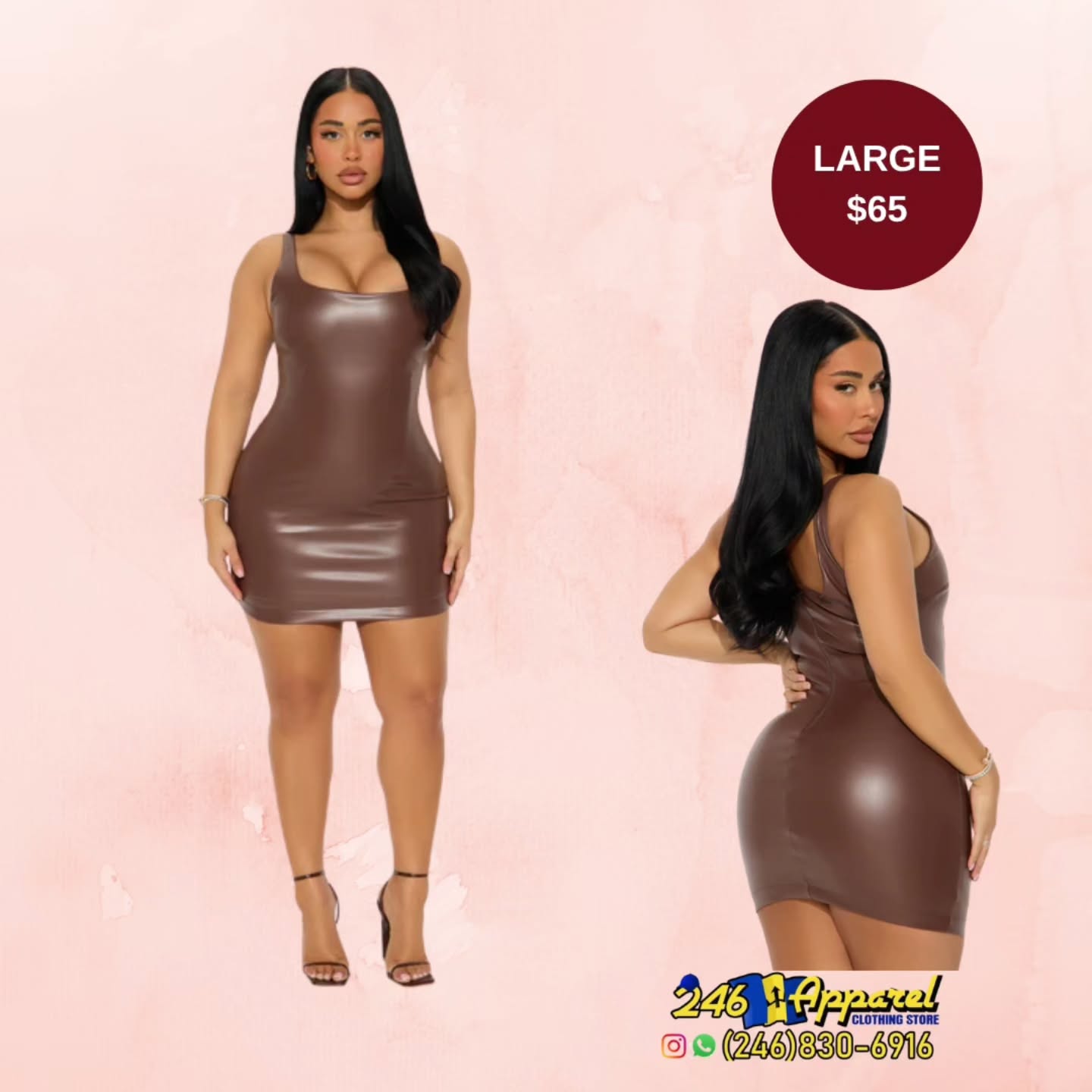 Faux Leather Mini Dress – Large, $65 at 246 Apparel