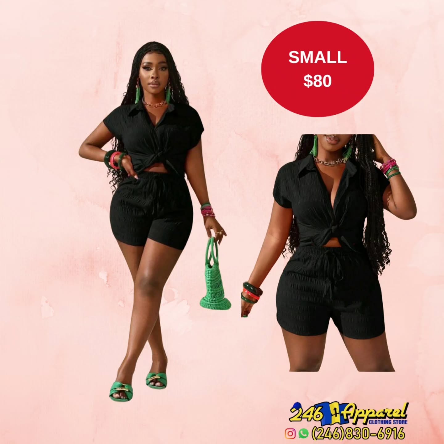 Black Two-Piece Set – Small $80 at 246 Apparel