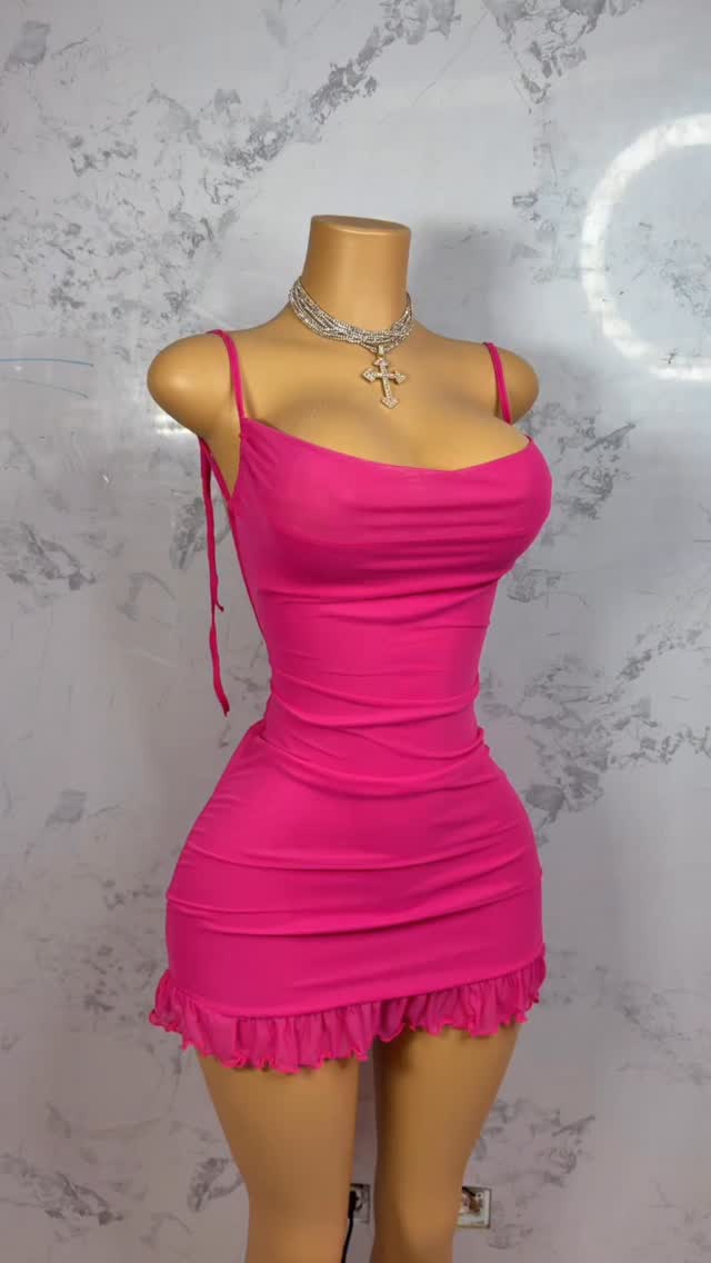 Hot Pink Mini Dress - Large Size for $70