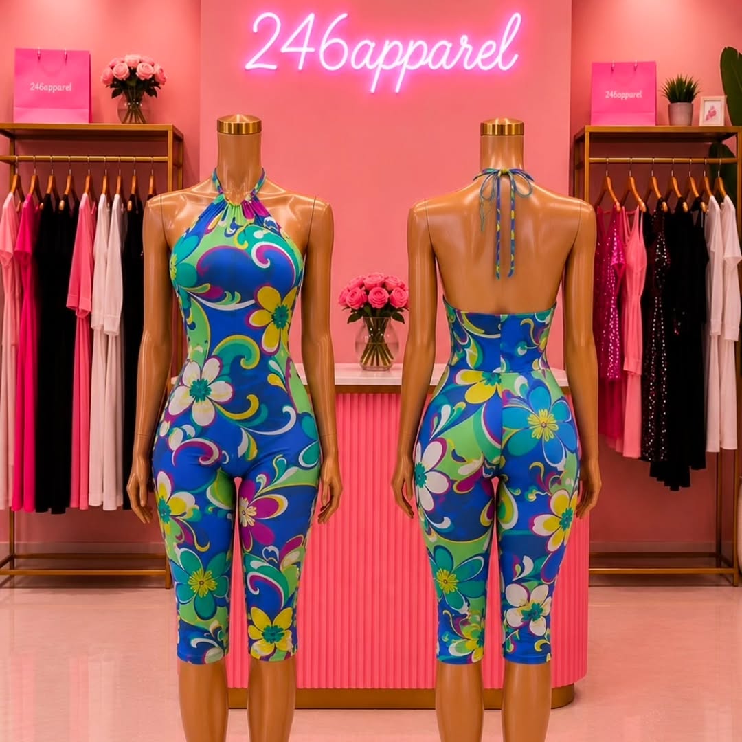 Floral Halter Jumpsuit – Small & Medium Available for $80