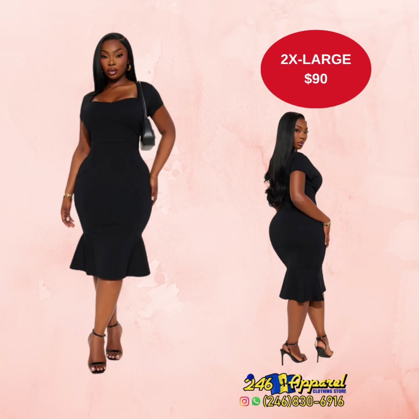 Black Mermaid Dress – 2X-Large for $90 at 246 Apparel
