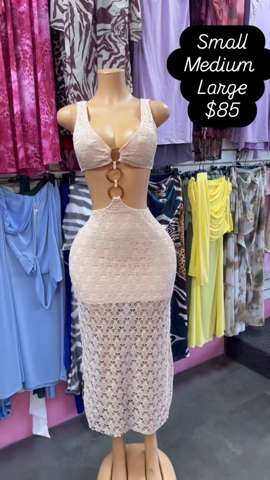 Lace Cut-Out Dress - Available in S/M/L for $85