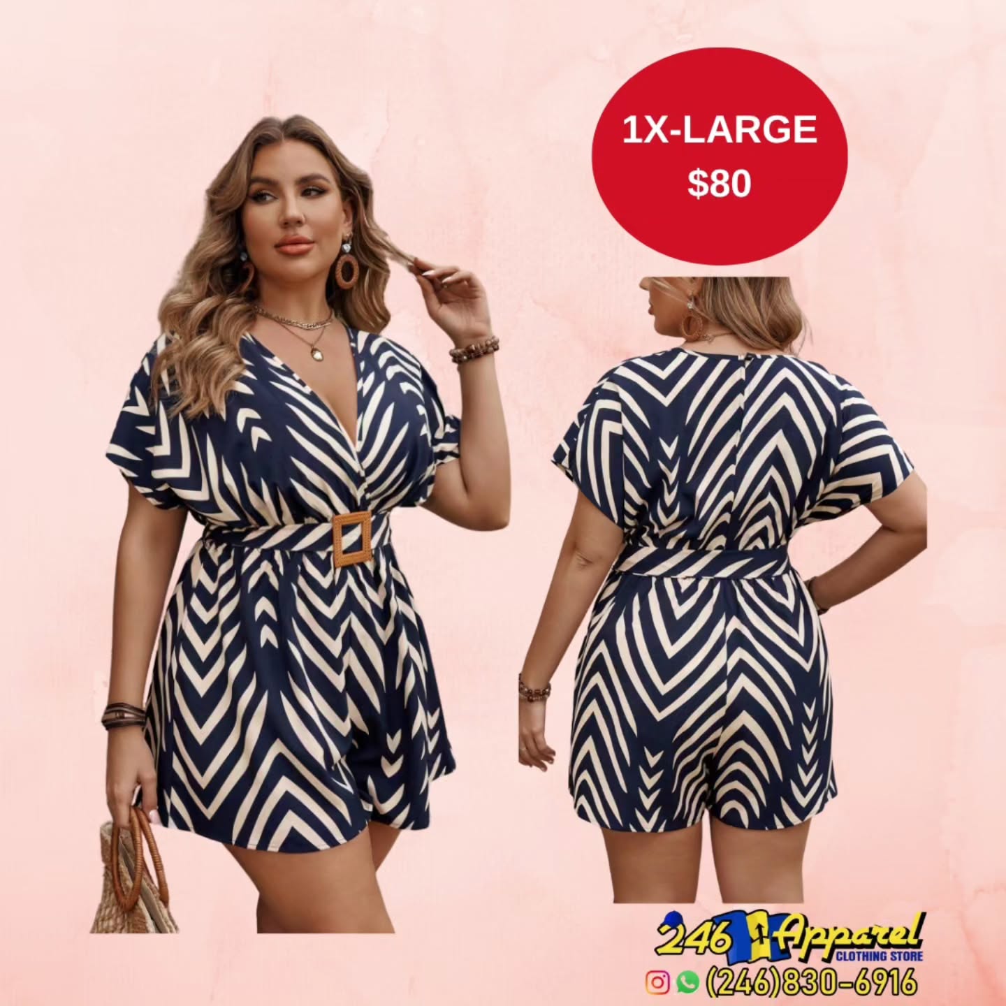246 Apparel – Chevron Romper (1X-Large) $80