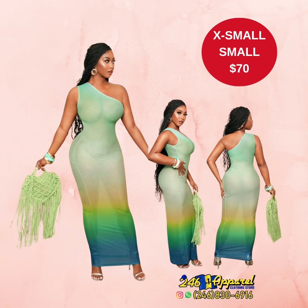 Ombre One-Shoulder Maxi Dress – XS & Small Available at $70