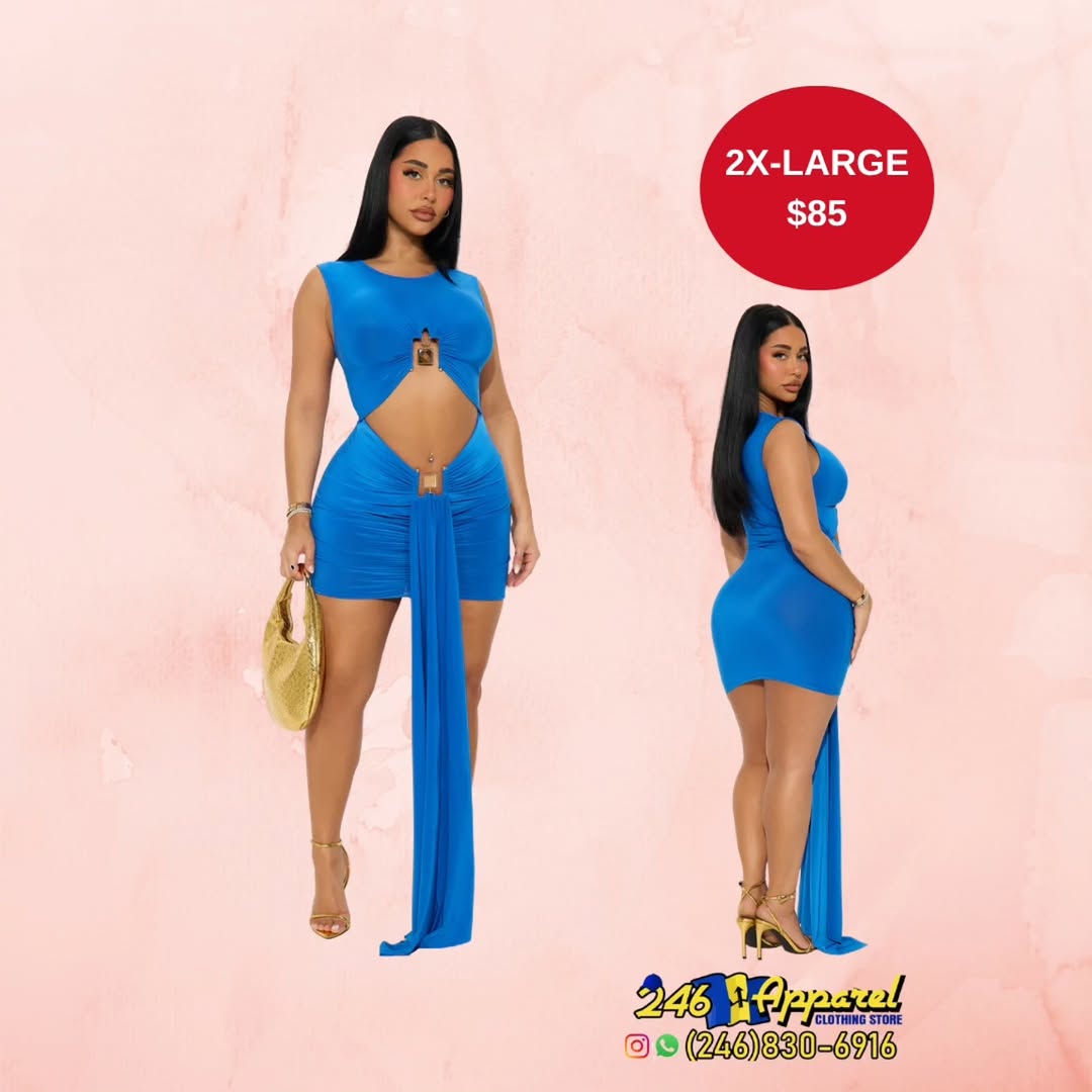 246 Apparel – Women's Fashion with Prices: Tropical Set $85, Polka Dot Romper $80, Blue Cut-Out Dress $85