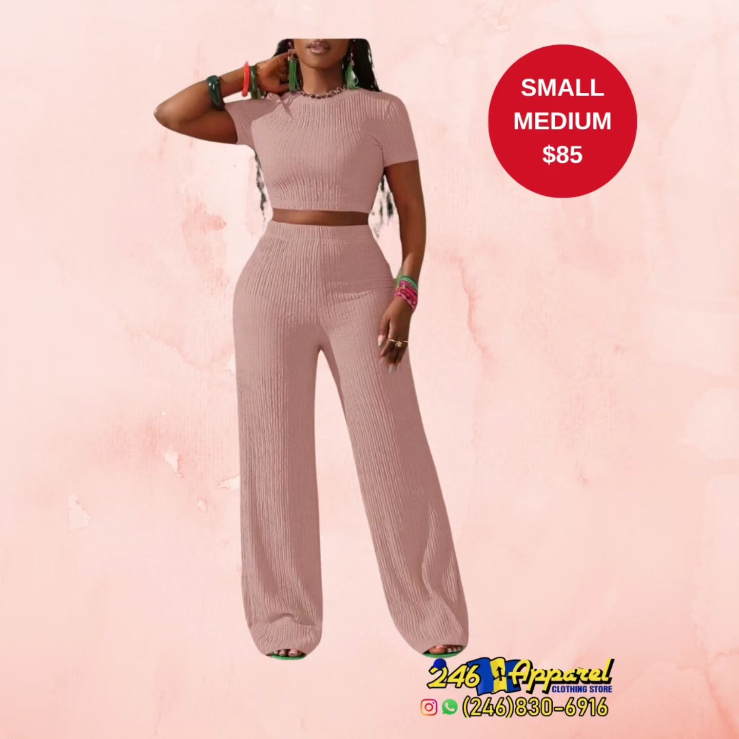 Women's Two-Piece Set – Small, Medium & Large Available at $85