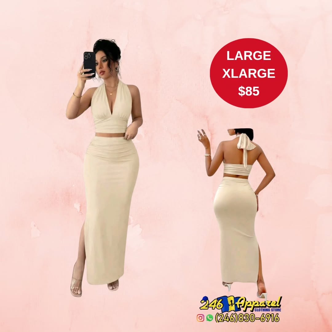Women's Two-Piece Halter Set – L & XL Available for $85