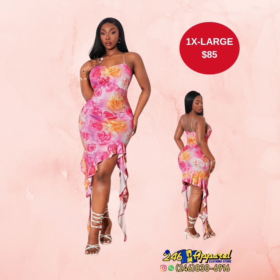 Floral Ruffle Dress - 1X-Large for $85