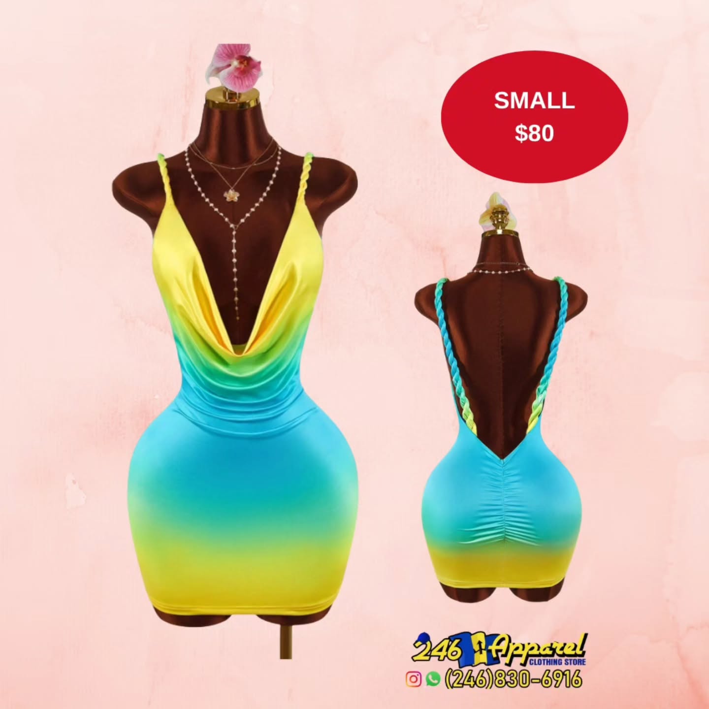 Colourful Ombre Mini Dress – Small Size $80 at 246 Apparel