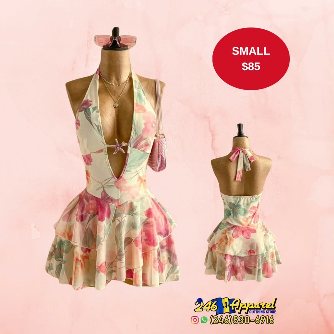 Floral Halter Mini Dress - Small $85 at 246 Apparel