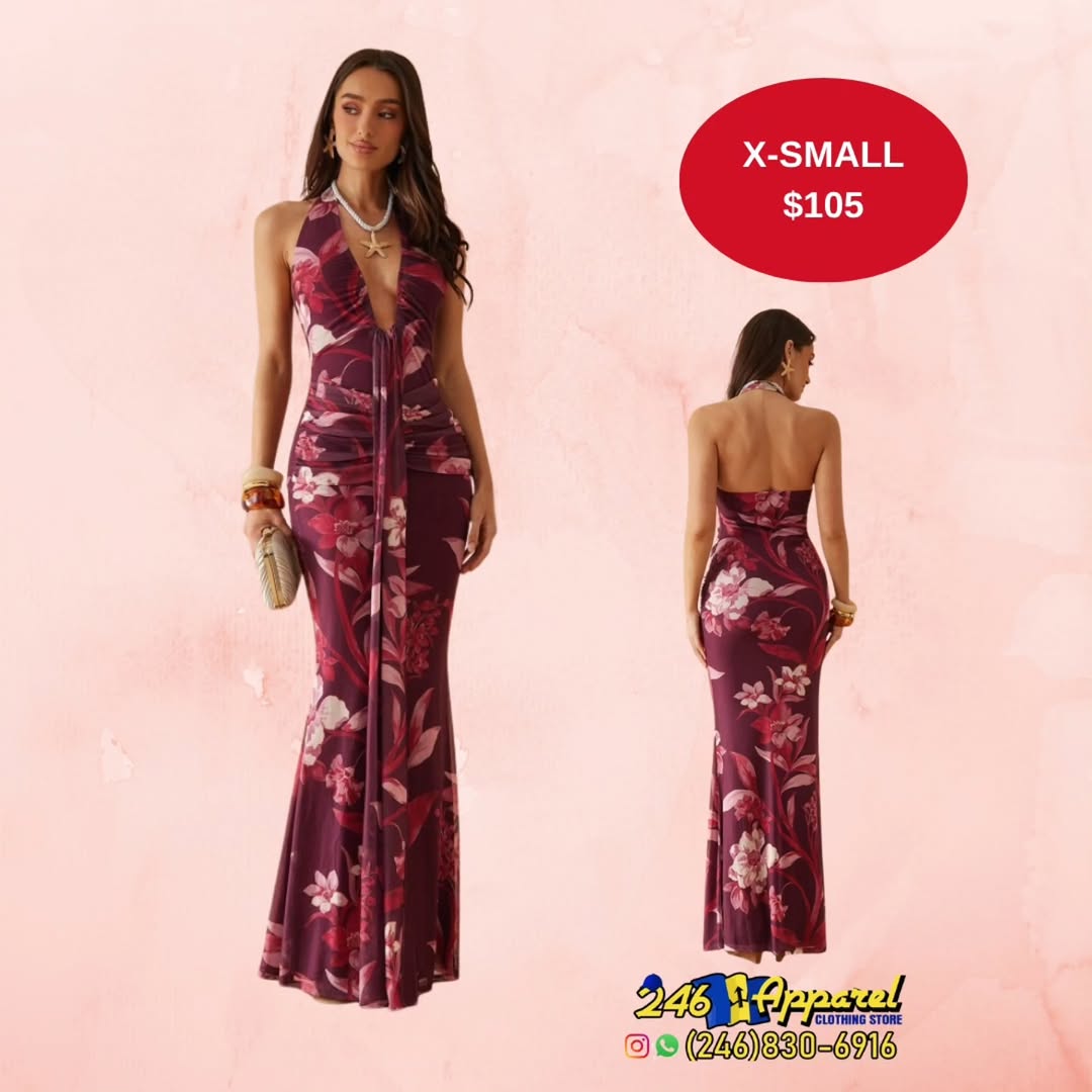 Floral Halter Maxi Dress - X-Small for $105