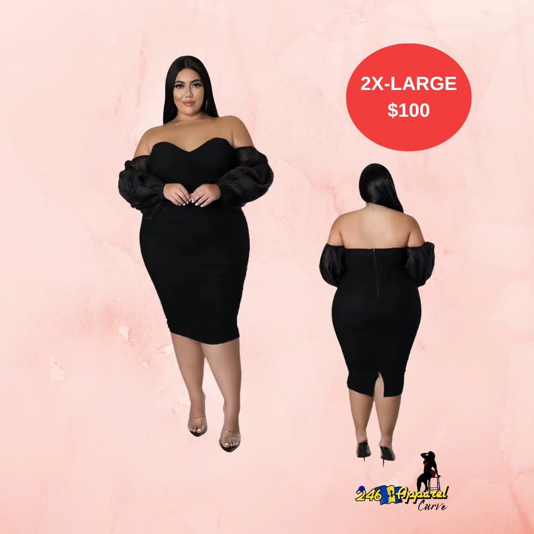 Black Off-Shoulder Bodycon Dress - 2X-Large for $100