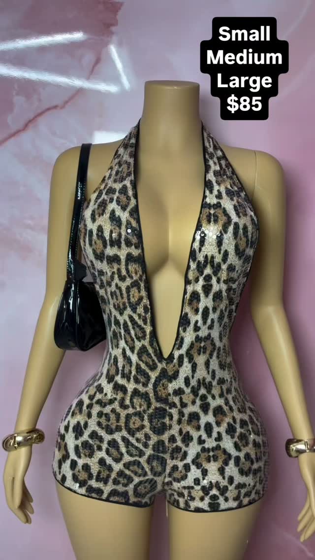 Leopard Print Halter Romper – $85 (S/M/L)