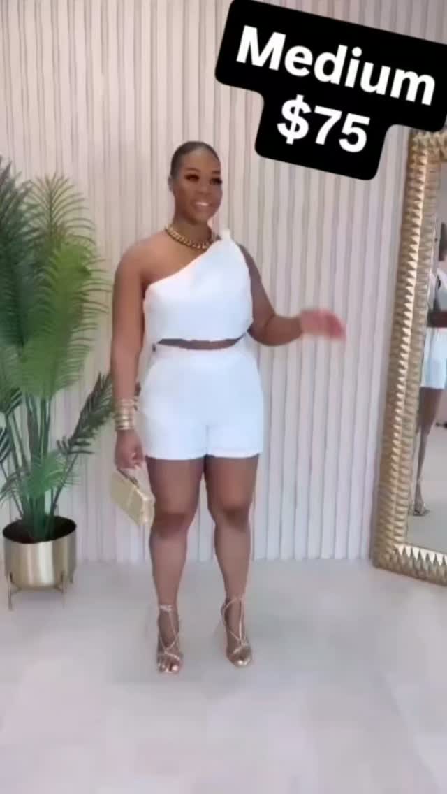 White One-Shoulder Co-ord Set – Medium $75