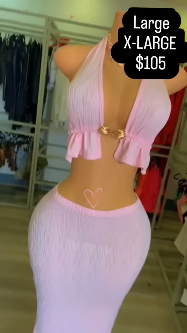 Pink Two-Piece Set – Large & X-Large Available at $105