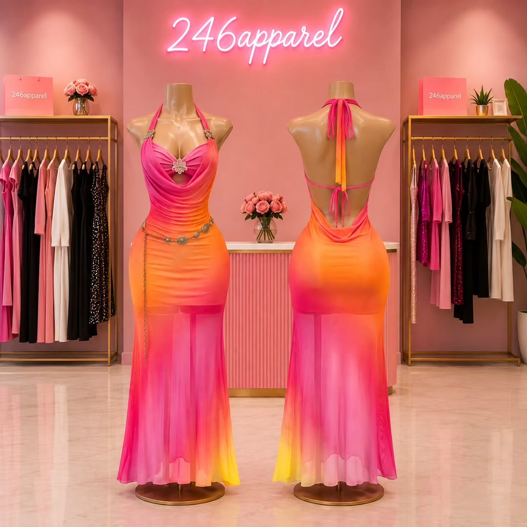Ombre Halter Dress – Large $110 at 246 Apparel