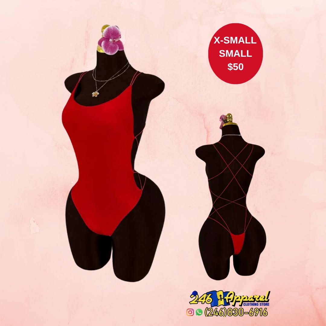 Red One-Piece Swimsuit/Bodysuit – XS & S for $50