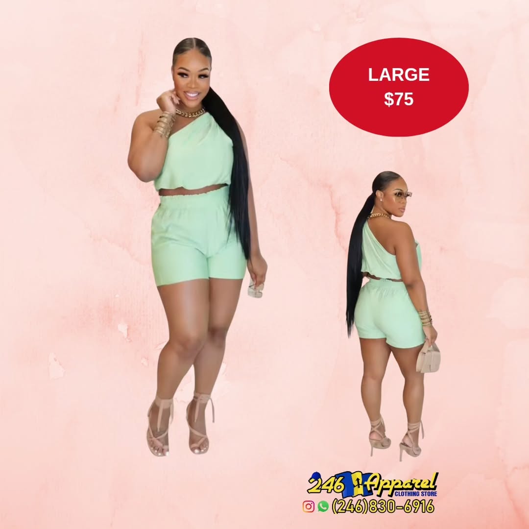 Women's One-Shoulder Shorts Set – Large $75