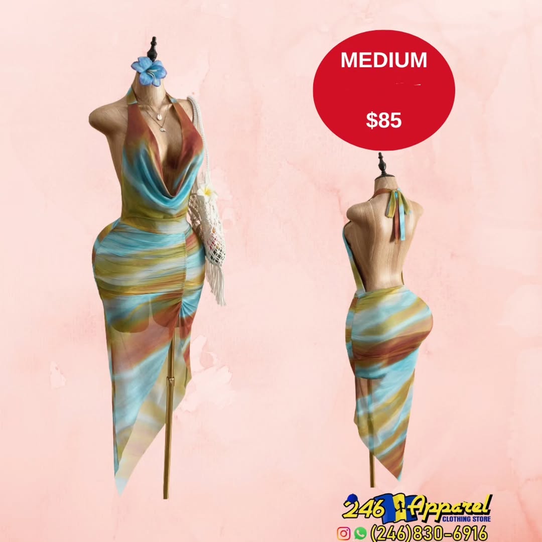 Multicolour Halter Dress – Medium $85