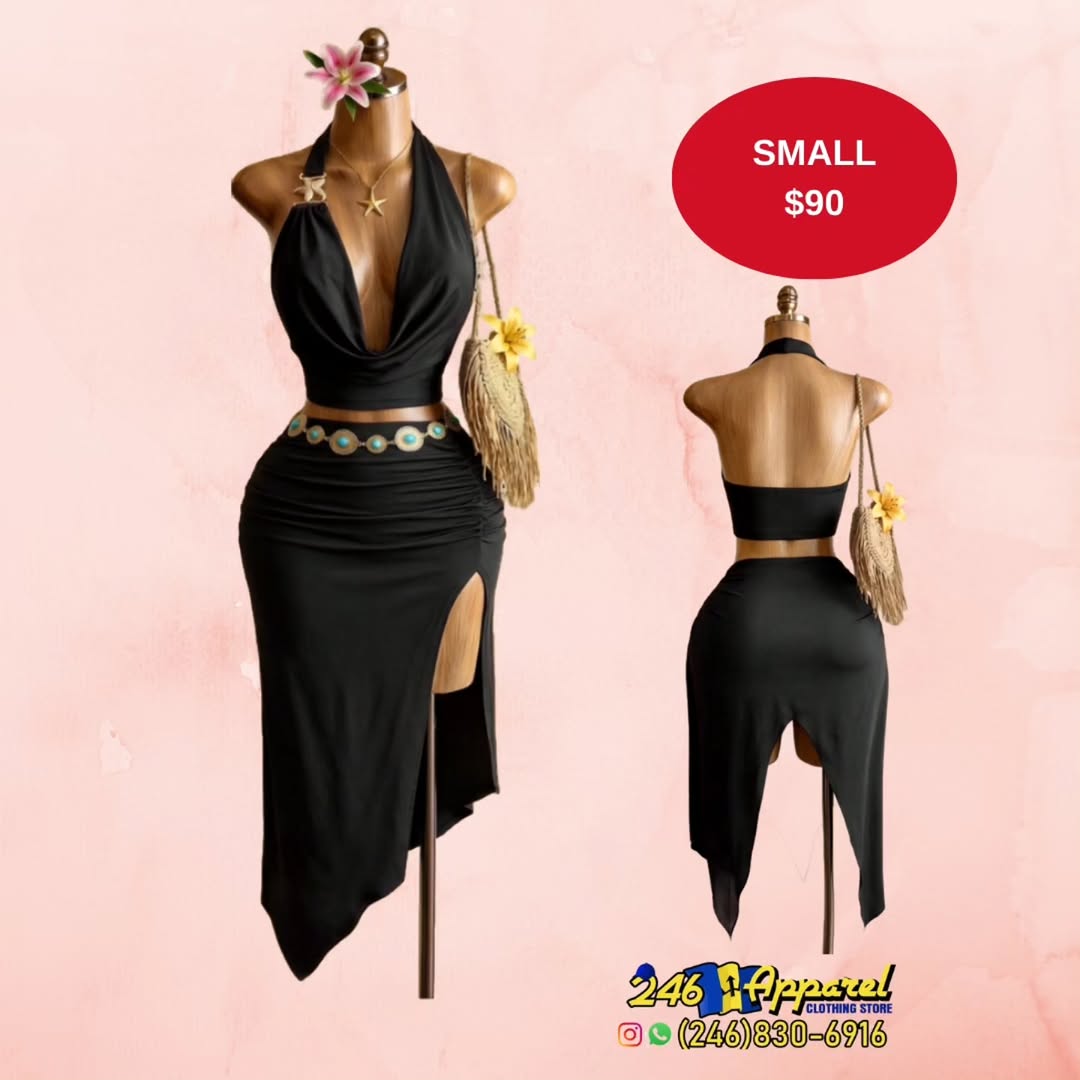 Black Halter Two-Piece Set – Small $90
