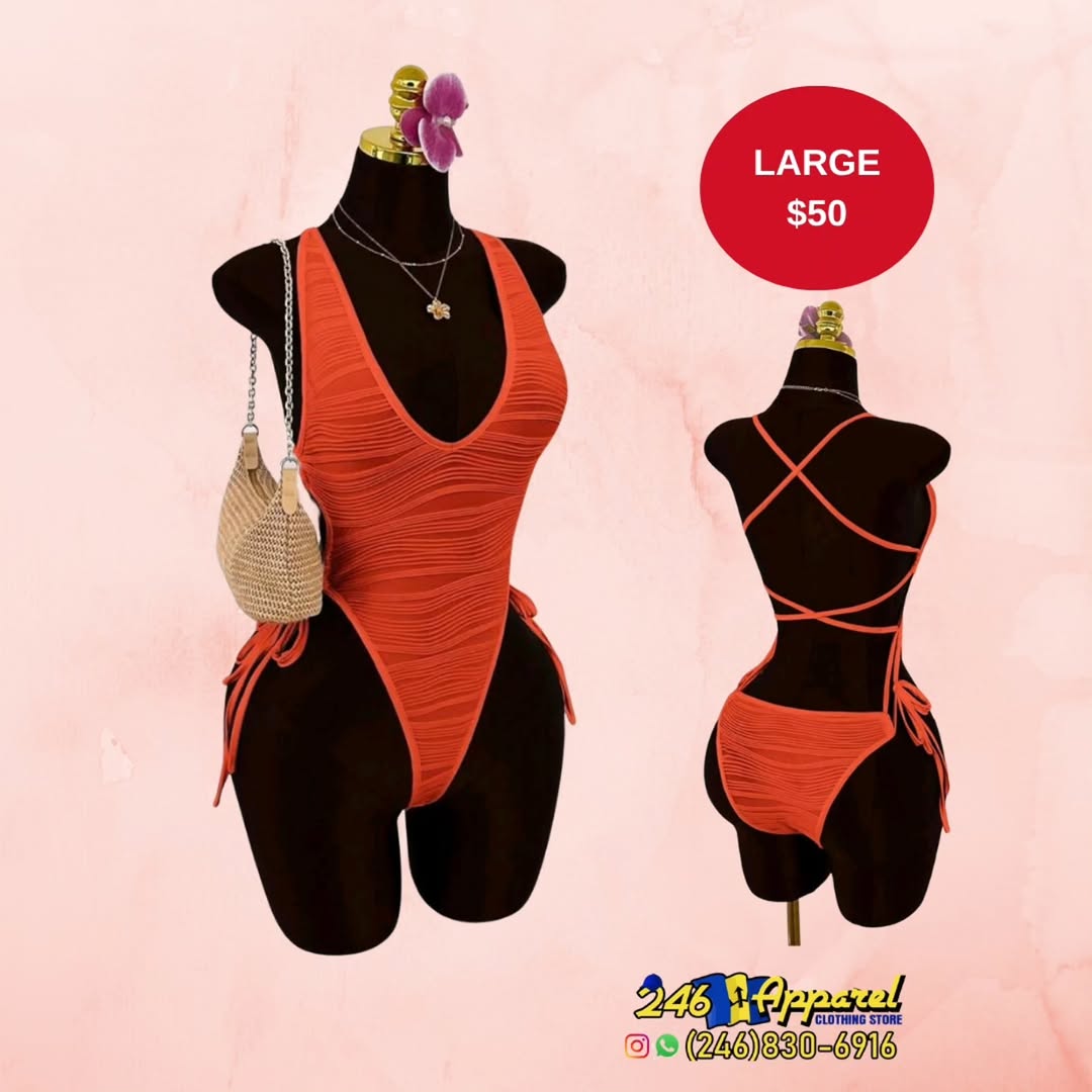 Orange Strappy One-Piece Swimsuit – Large for $50