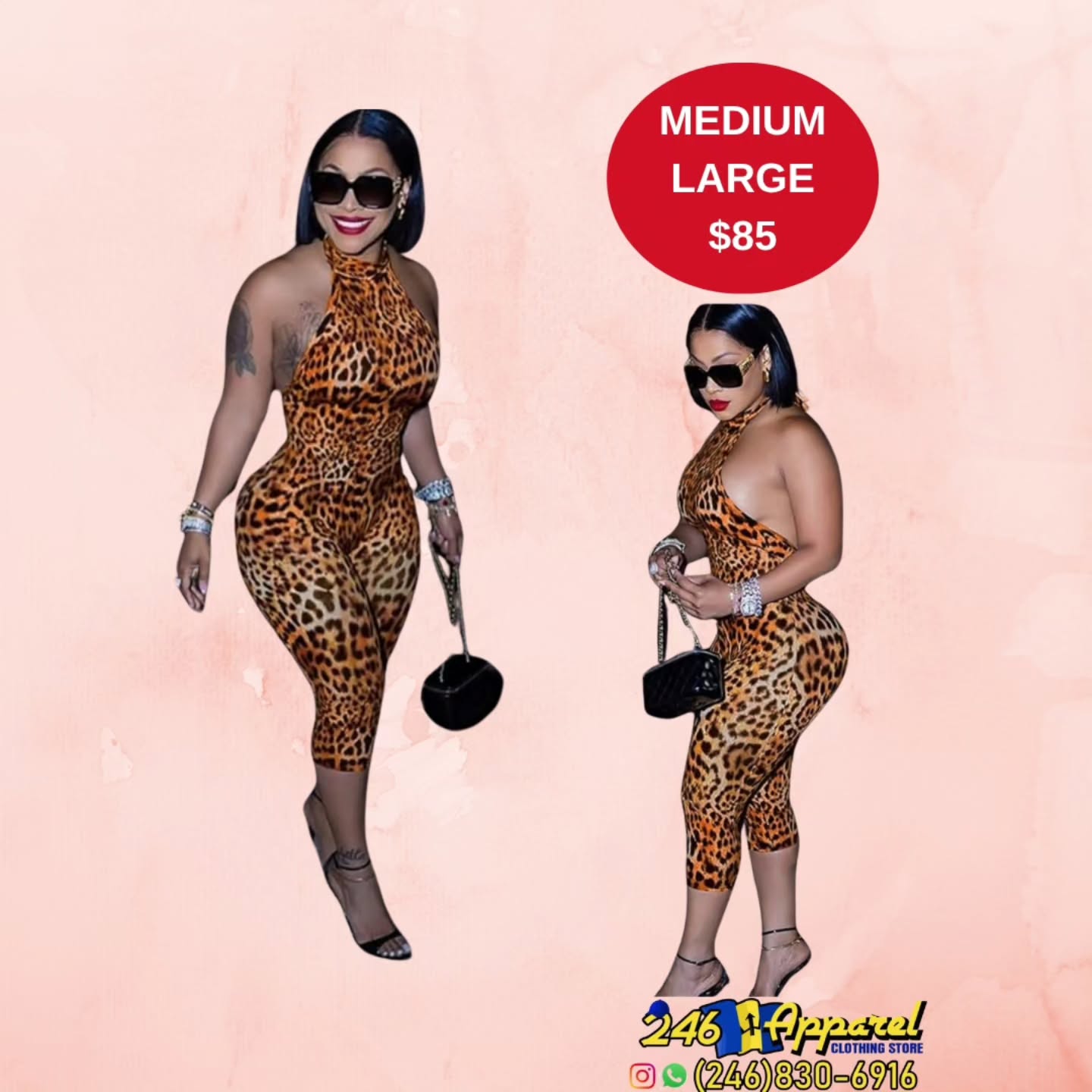 Leopard Print Jumpsuit – Medium & Large Available at $85