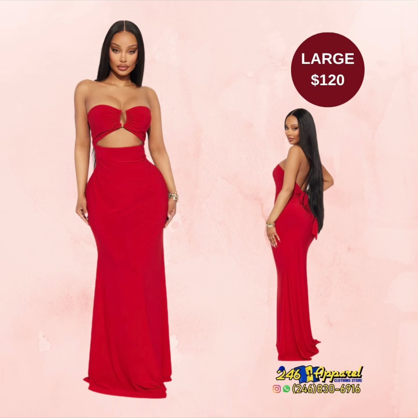 Red Formal Gowns – X-Small $125 & Medium $110 at 246 Apparel