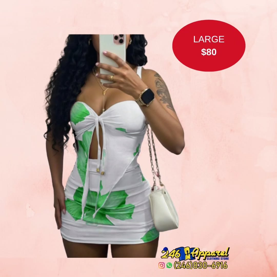 Women's Tropical Tie-Front Mini Dress – Large $80