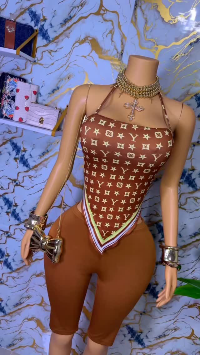Women's Patterned Bodysuit Set – Large $85 BBD