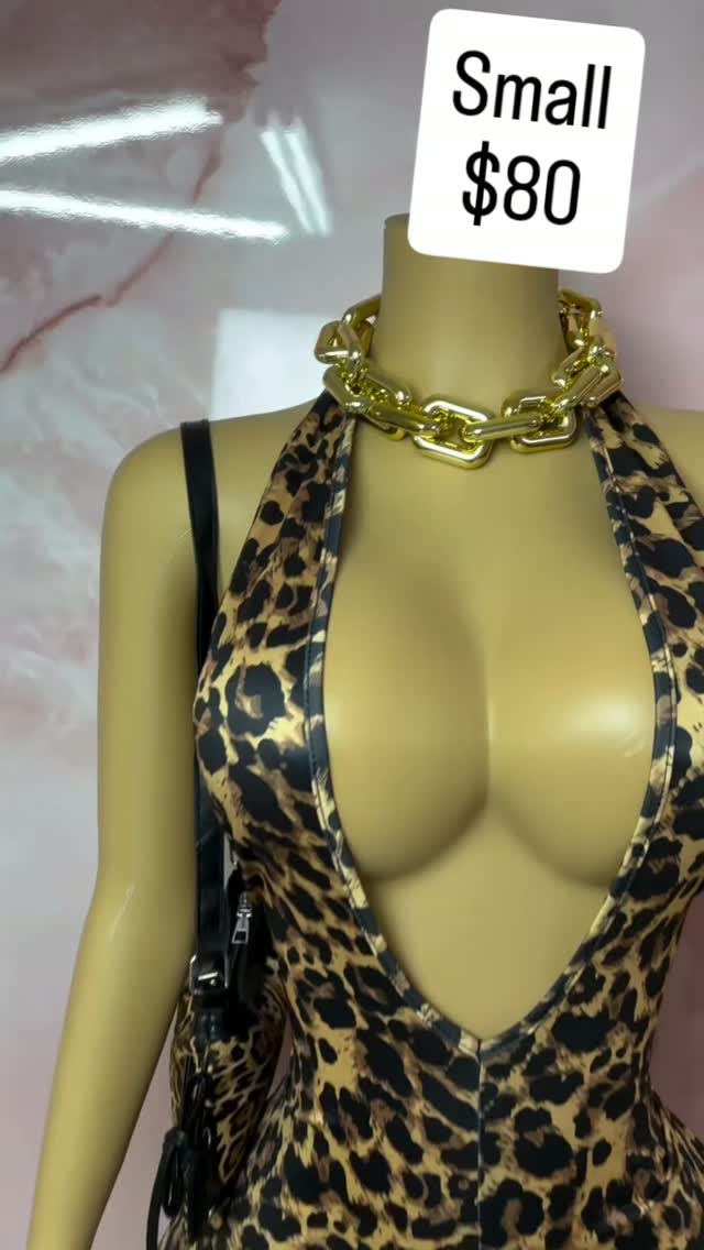 Leopard Print Halter Dress – Small $80