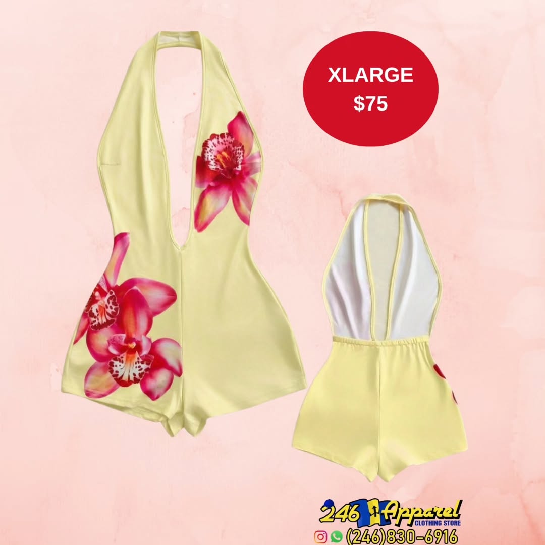 Floral Halter Romper – XLarge $75 at 246 Apparel