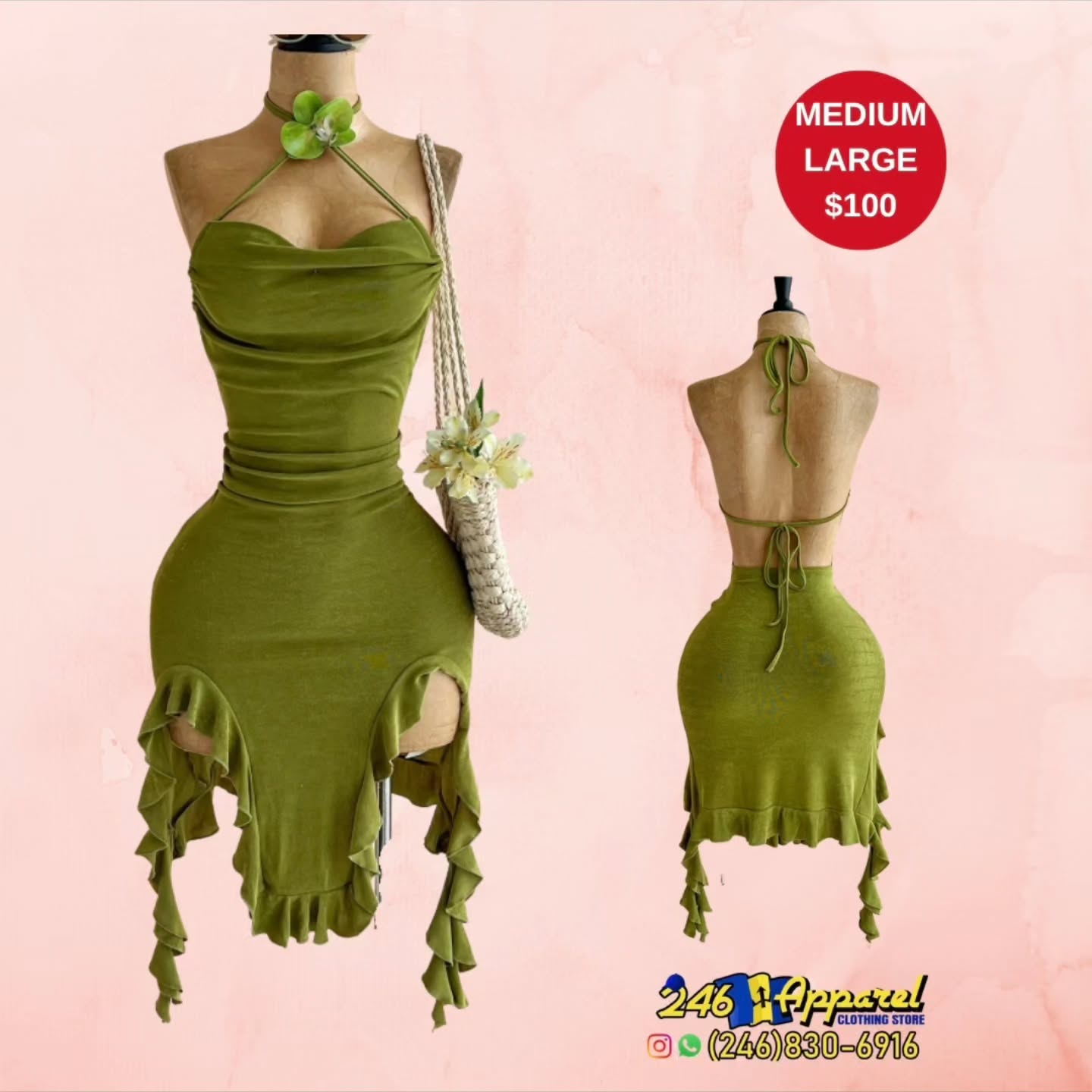 246 Apparel – Women's Dresses with Prices (M/L $100, M $95, S $105)