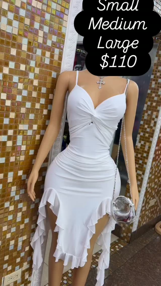 White Ruffle Dress – $110 (S/M/L Available)