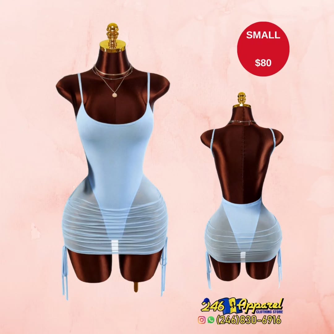 Light Blue Mini Dress – Small Size for $80