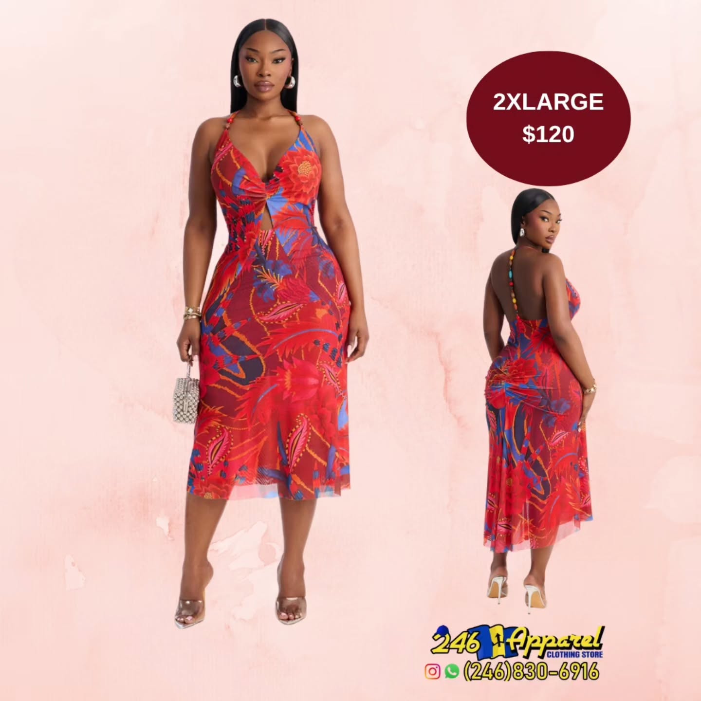 Floral Halter Dress – 2XL for $120 at 246 Apparel