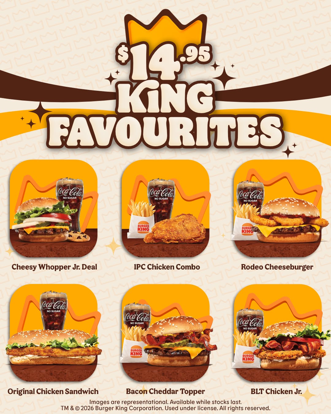 Burger King Barbados King Favourites Menu for $14.95