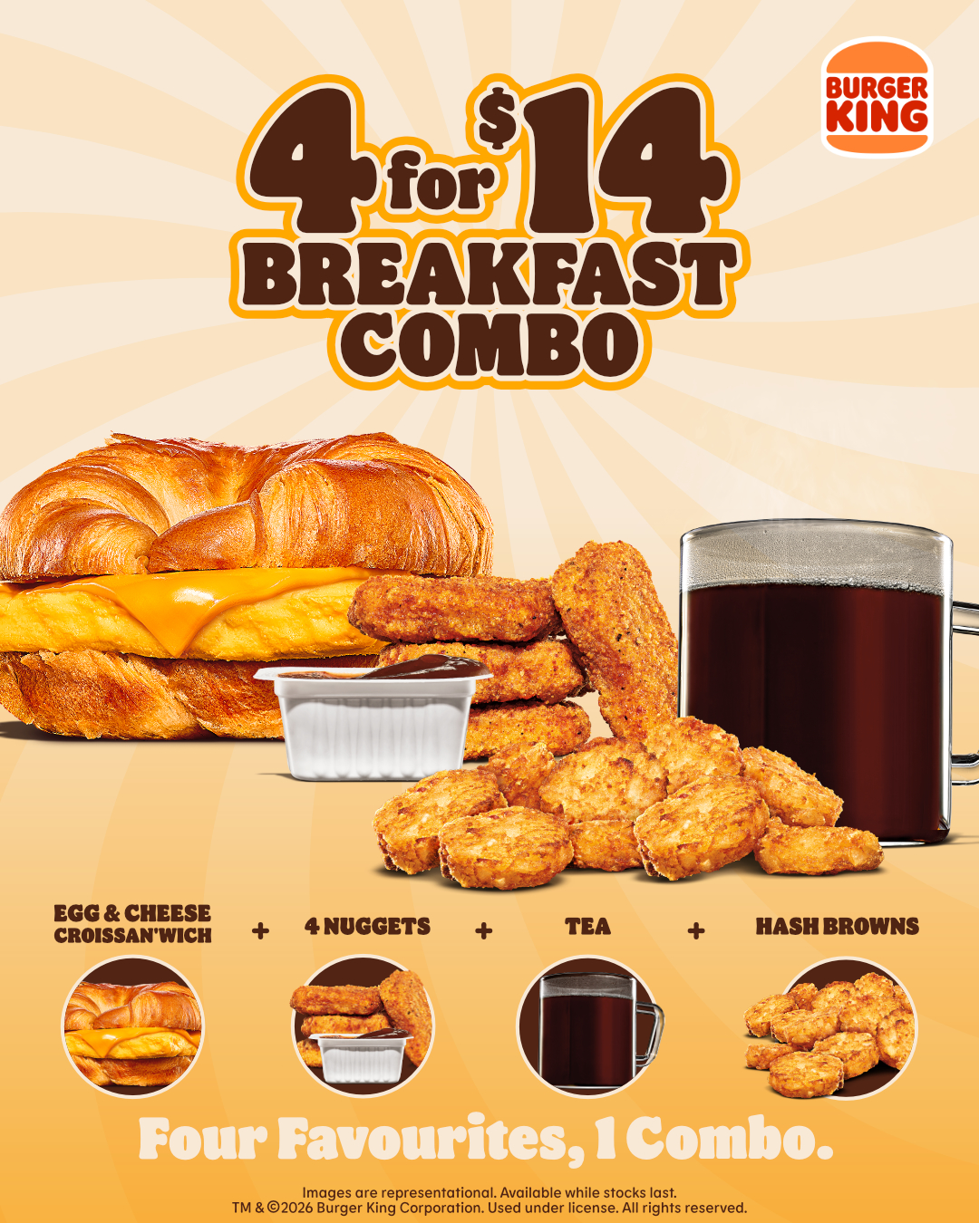 Burger King 4 for $14 Breakfast Combo