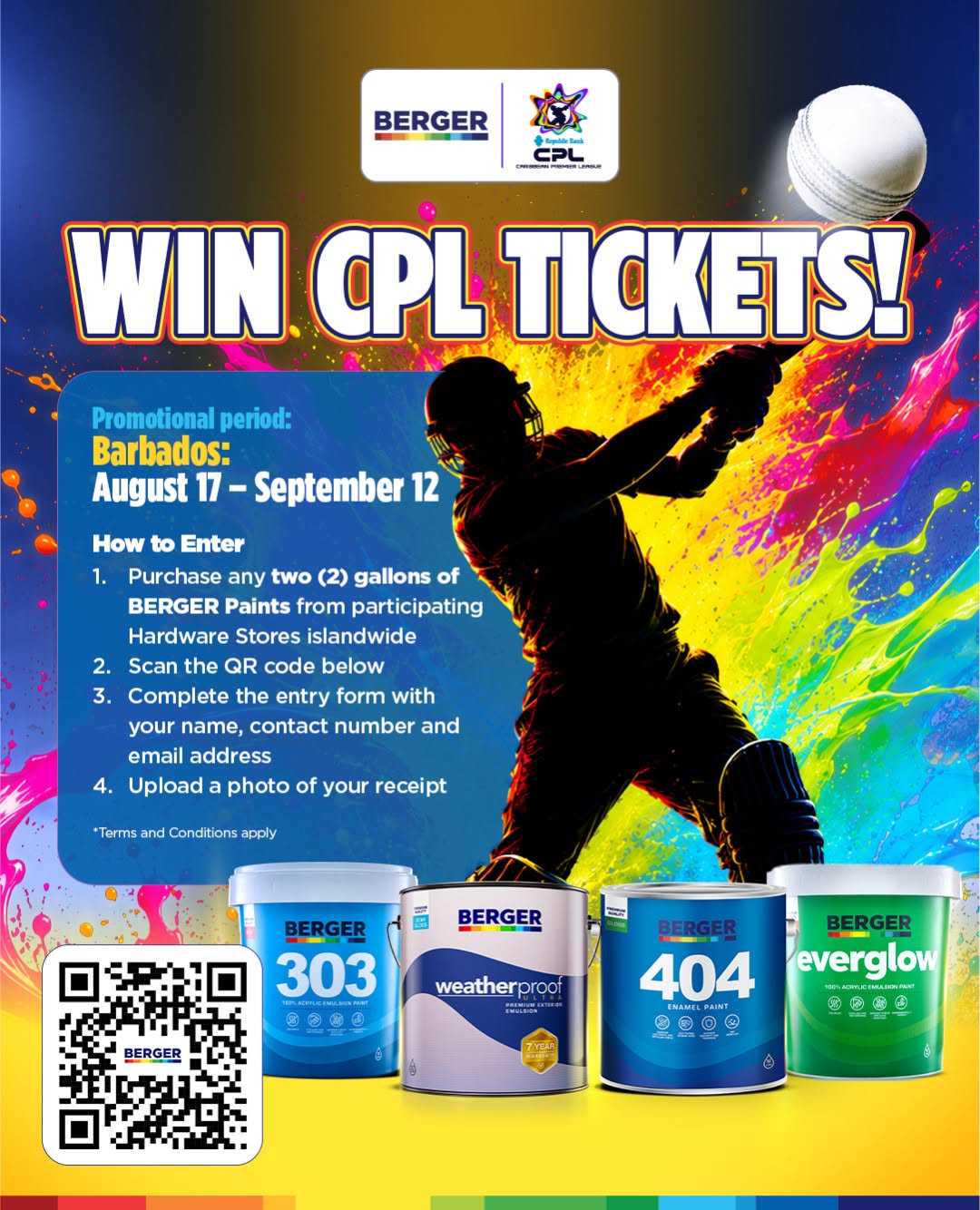 Win CPL Tickets with Berger Paints – Buy 2 Gallons to Enter