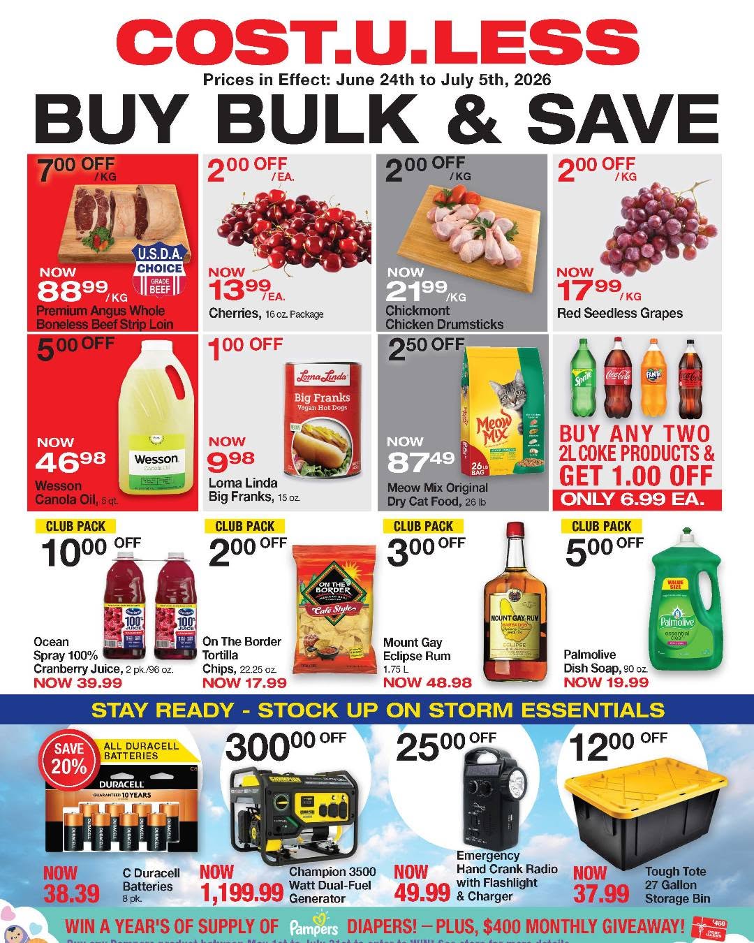 Cost U Less Barbados – Buy Bulk & Save Weekly Flyer (June 24 – July 5, 2026)