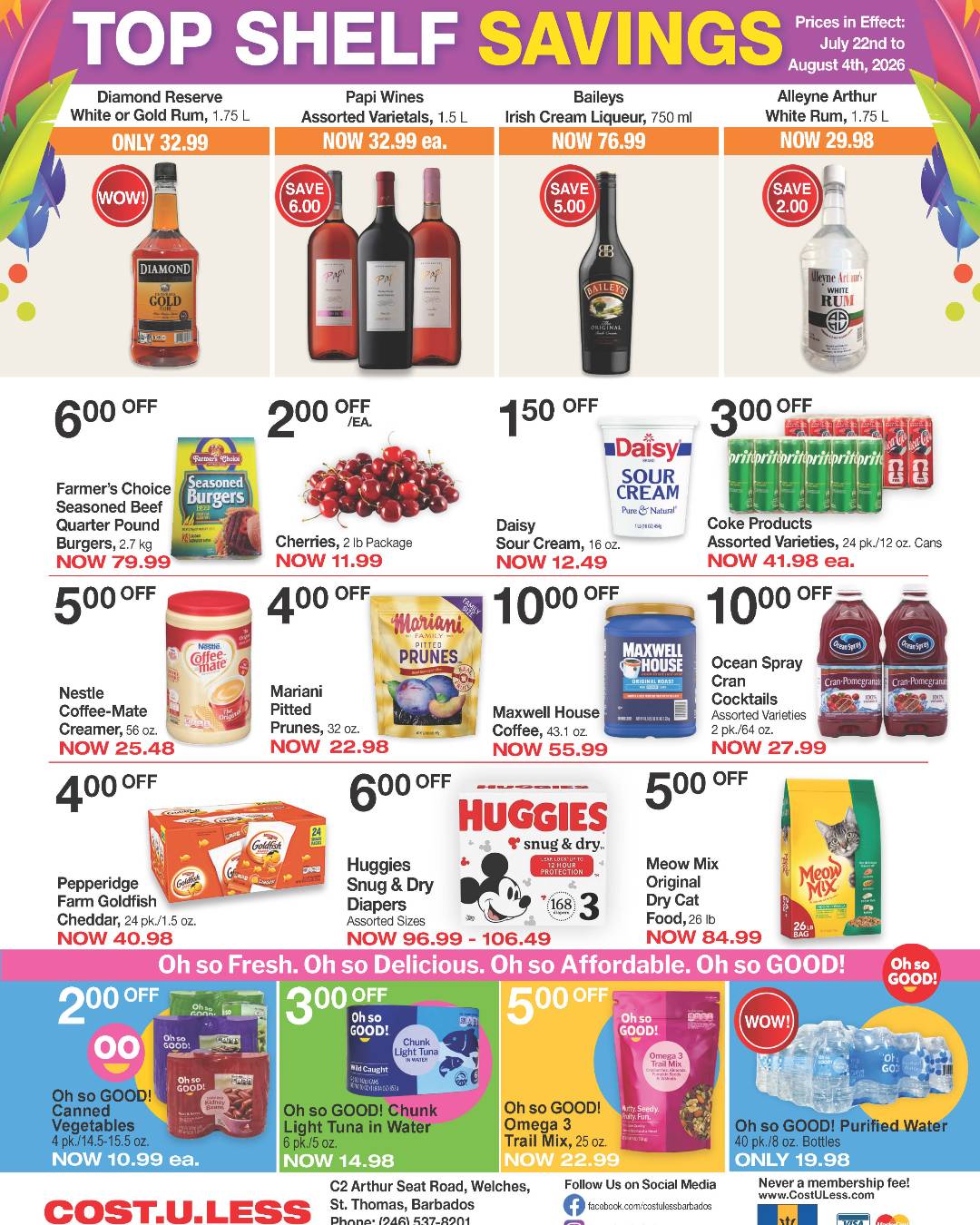 Cost U Less Barbados Crop Over Deals & Kellanova Snack-ademic Event – Save on Groceries, Party Essentials & Win up to $600