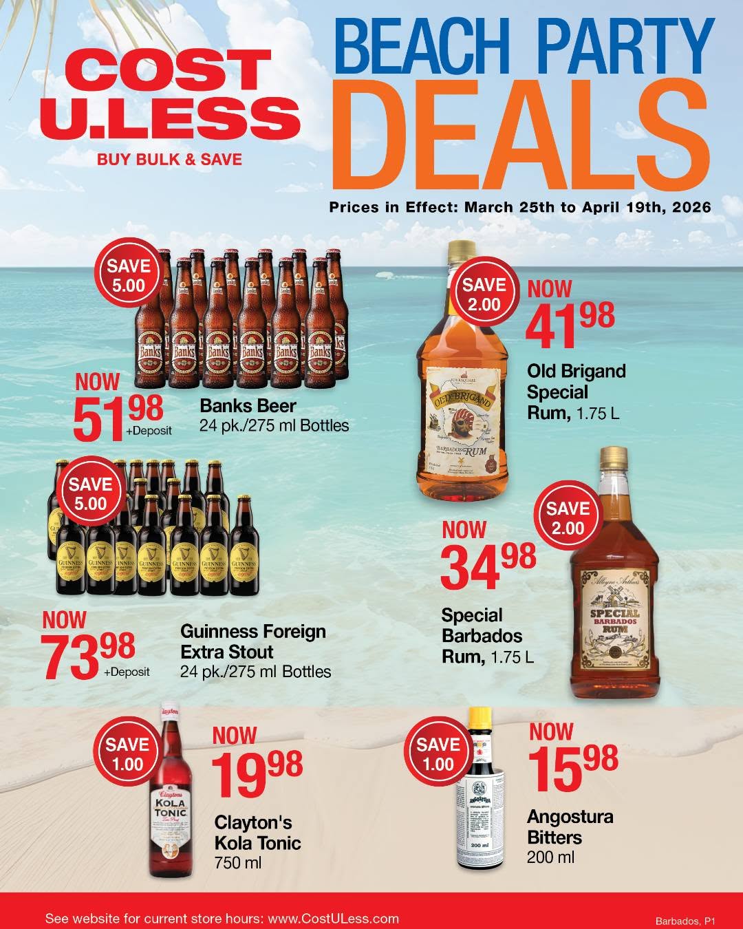 Cost U Less Beach Party Deals – Buy Bulk & Save Through April 19th