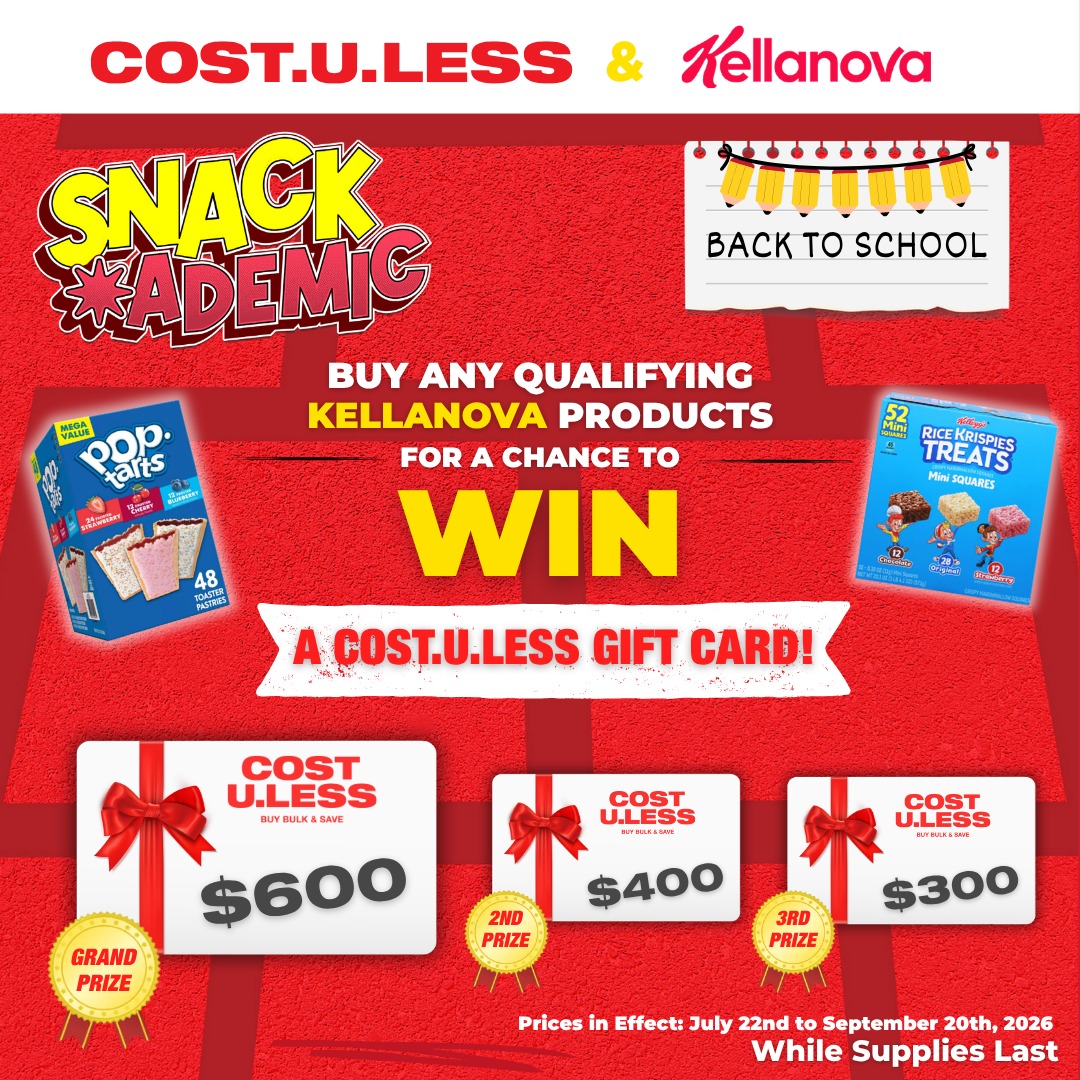 Snack-ademic: Shop Kellanova & Win Up to $600 Gift Card at Cost U Less Barbados