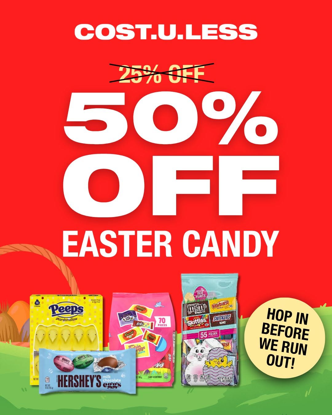 50% Off Easter Candy at Cost U Less Barbados